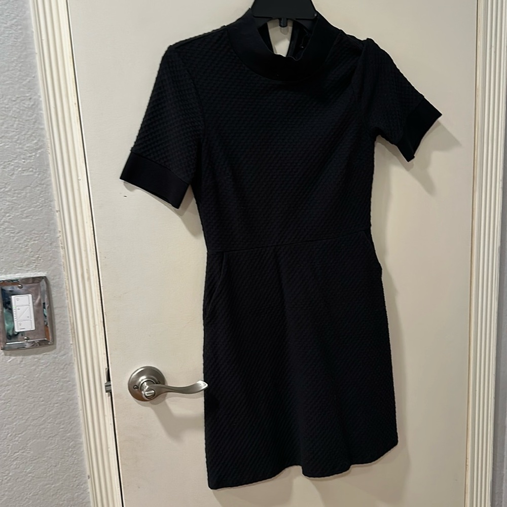 Black French Connection dress with mock neck and quarter sleeves size xs